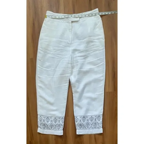 Women’s Carroll Reed Size 10 White Lining Capris - Picture 6 of 8